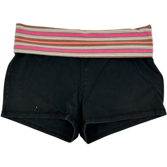 Vintage y2k Women's Low Rise Striped Xhilaration Fold Over Booty Shorts Sz M - Picture 1 of 9